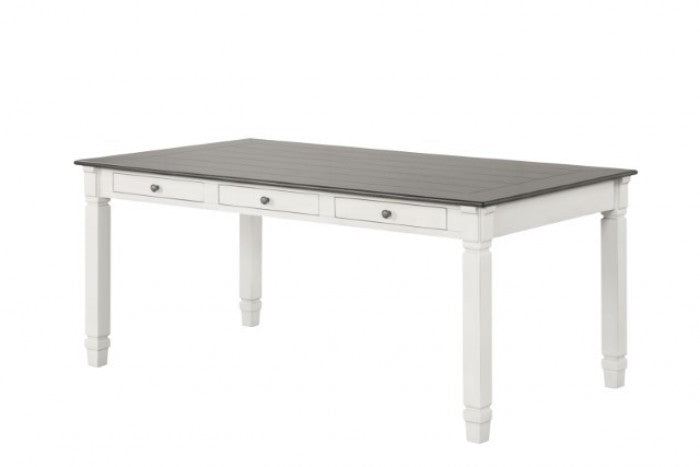 Pendola Rustic White Dining Table - FM3427WH-T