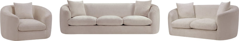 Penelope 66.5" Chenille Fabric Upholstered Upholstered Loveseat in Beige - 44073Beige-L