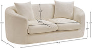 Penelope 66.5" Chenille Fabric Upholstered Upholstered Loveseat in Beige - 44073Beige-L