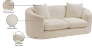 Penelope 66.5" Chenille Fabric Upholstered Upholstered Loveseat in Beige - 44073Beige-L