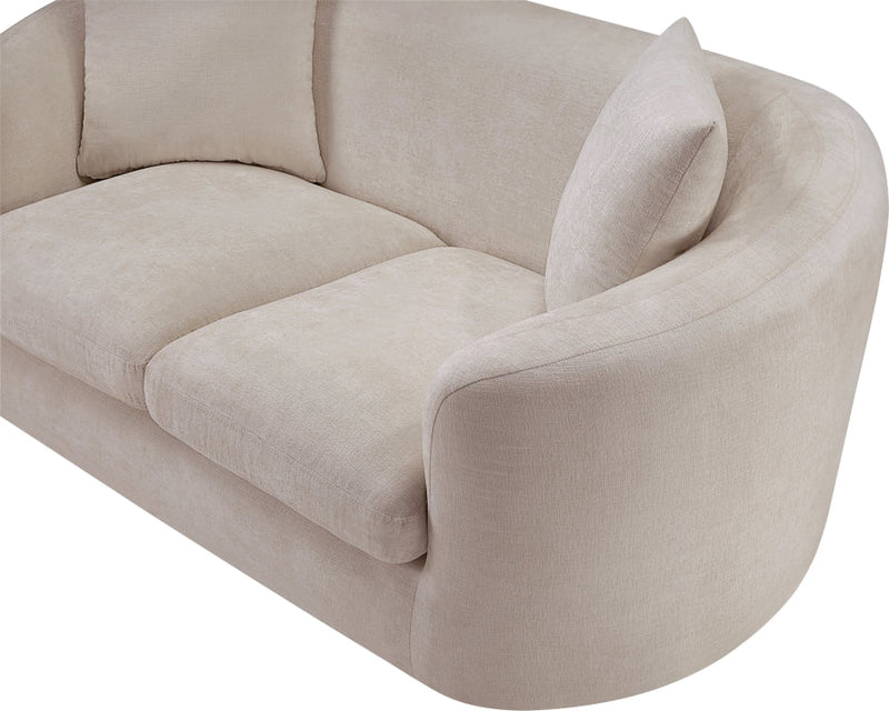 Penelope 66.5" Chenille Fabric Upholstered Upholstered Loveseat in Beige - 44073Beige-L