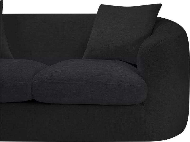 Penelope 66.5" Chenille Fabric Upholstered Upholstered Loveseat in Black - 44073Black-L