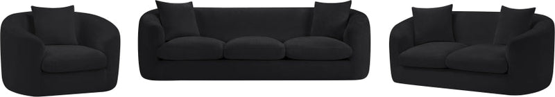 Penelope 66.5" Chenille Fabric Upholstered Upholstered Loveseat in Black - 44073Black-L