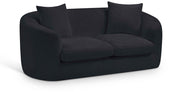 Penelope 66.5" Chenille Fabric Upholstered Upholstered Loveseat in Black - 44073Black-L