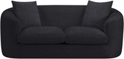Penelope 66.5" Chenille Fabric Upholstered Upholstered Loveseat in Black - 44073Black-L