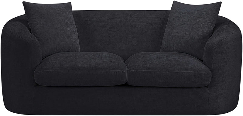 Penelope 66.5" Chenille Fabric Upholstered Upholstered Loveseat in Black - 44073Black-L