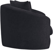 Penelope 66.5" Chenille Fabric Upholstered Upholstered Loveseat in Black - 44073Black-L
