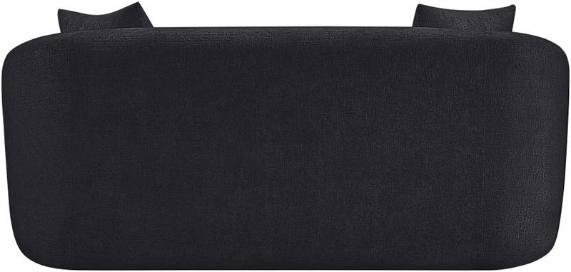 Penelope 66.5" Chenille Fabric Upholstered Upholstered Loveseat in Black - 44073Black-L