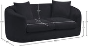 Penelope 66.5" Chenille Fabric Upholstered Upholstered Loveseat in Black - 44073Black-L
