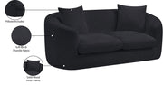 Penelope 66.5" Chenille Fabric Upholstered Upholstered Loveseat in Black - 44073Black-L