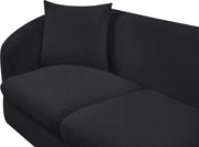 Penelope 66.5" Chenille Fabric Upholstered Upholstered Loveseat in Black - 44073Black-L