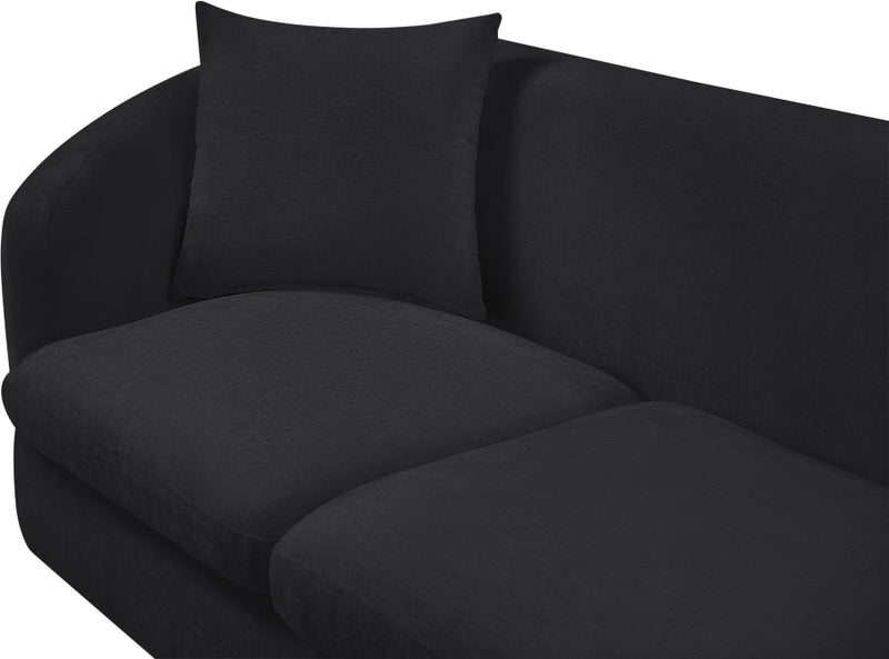 Penelope 66.5" Chenille Fabric Upholstered Upholstered Loveseat in Black - 44073Black-L