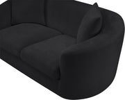 Penelope 66.5" Chenille Fabric Upholstered Upholstered Loveseat in Black - 44073Black-L