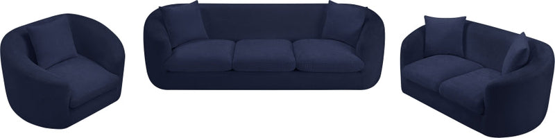 Penelope 66.5" Chenille Fabric Upholstered Upholstered Loveseat in Blue - 44073Navy-L