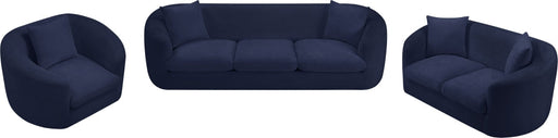 Penelope 66.5" Chenille Fabric Upholstered Upholstered Loveseat in Blue - 44073Navy-L