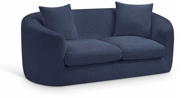 Penelope 66.5" Chenille Fabric Upholstered Upholstered Loveseat in Blue - 44073Navy-L