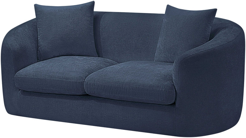 Penelope 66.5" Chenille Fabric Upholstered Upholstered Loveseat in Blue - 44073Navy-L
