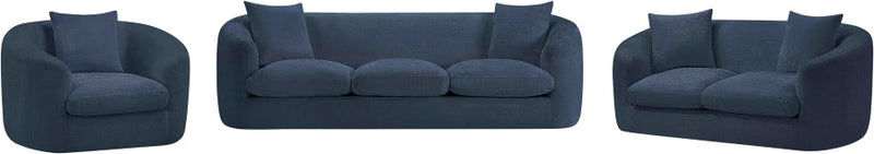 Penelope 66.5" Chenille Fabric Upholstered Upholstered Loveseat in Blue - 44073Navy-L