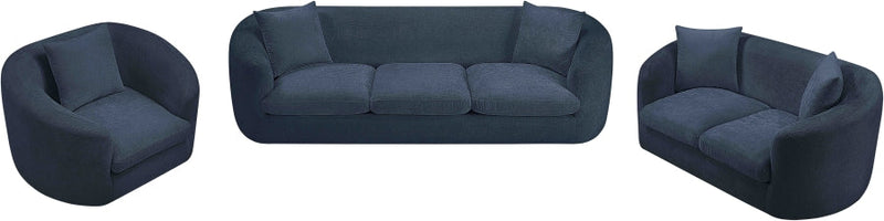 Penelope 66.5" Chenille Fabric Upholstered Upholstered Loveseat in Blue - 44073Navy-L