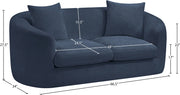 Penelope 66.5" Chenille Fabric Upholstered Upholstered Loveseat in Blue - 44073Navy-L