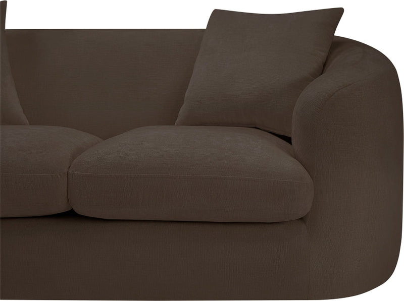 Penelope 66.5" Chenille Fabric Upholstered Upholstered Loveseat in Brown - 44073Brown-L
