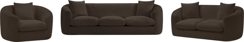 Penelope 66.5" Chenille Fabric Upholstered Upholstered Loveseat in Brown - 44073Brown-L