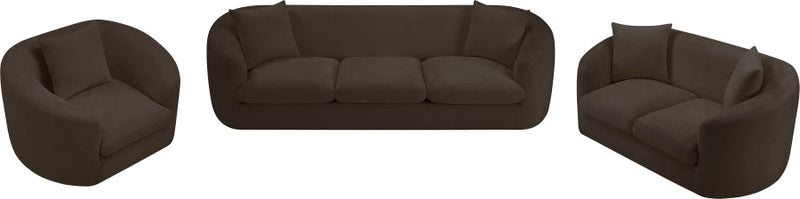 Penelope 66.5" Chenille Fabric Upholstered Upholstered Loveseat in Brown - 44073Brown-L