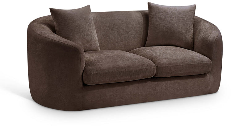 Penelope 66.5" Chenille Fabric Upholstered Upholstered Loveseat in Brown - 44073Brown-L