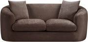 Penelope 66.5" Chenille Fabric Upholstered Upholstered Loveseat in Brown - 44073Brown-L