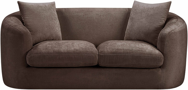 Penelope 66.5" Chenille Fabric Upholstered Upholstered Loveseat in Brown - 44073Brown-L