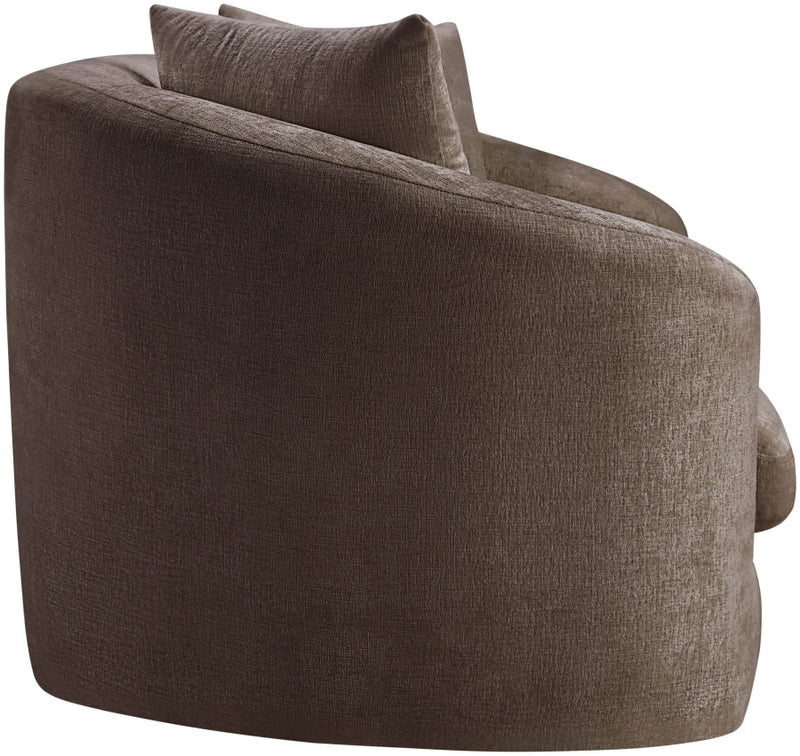 Penelope 66.5" Chenille Fabric Upholstered Upholstered Loveseat in Brown - 44073Brown-L
