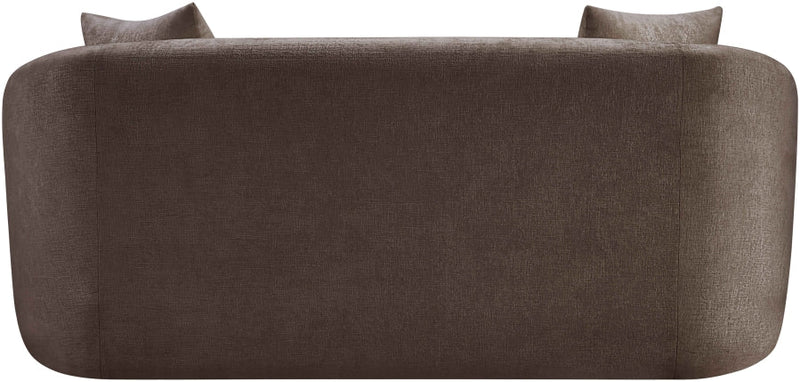 Penelope 66.5" Chenille Fabric Upholstered Upholstered Loveseat in Brown - 44073Brown-L