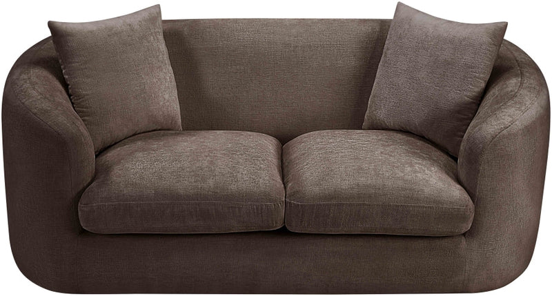 Penelope 66.5" Chenille Fabric Upholstered Upholstered Loveseat in Brown - 44073Brown-L