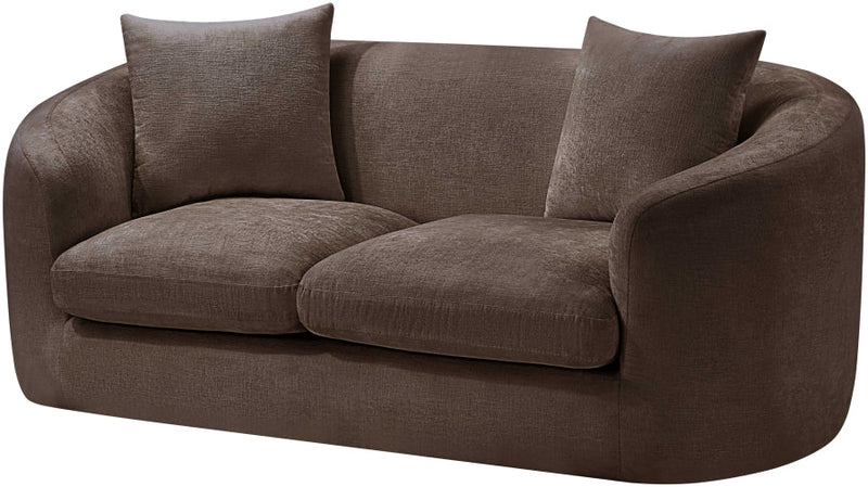 Penelope 66.5" Chenille Fabric Upholstered Upholstered Loveseat in Brown - 44073Brown-L
