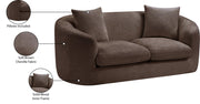 Penelope 66.5" Chenille Fabric Upholstered Upholstered Loveseat in Brown - 44073Brown-L