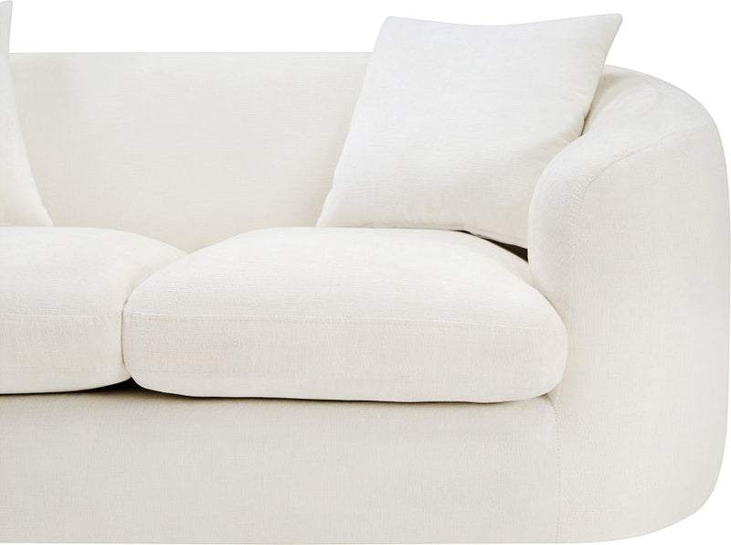 Penelope 66.5" Chenille Fabric Upholstered Upholstered Loveseat in Cream - 44073Cream-L