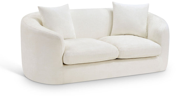 Penelope 66.5" Chenille Fabric Upholstered Upholstered Loveseat in Cream - 44073Cream-L