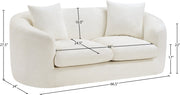 Penelope 66.5" Chenille Fabric Upholstered Upholstered Loveseat in Cream - 44073Cream-L