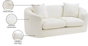 Penelope 66.5" Chenille Fabric Upholstered Upholstered Loveseat in Cream - 44073Cream-L