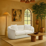 Penelope 66.5" Chenille Fabric Upholstered Upholstered Loveseat in Cream - 44073Cream-L
