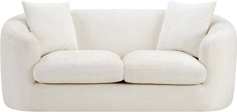 Penelope 66.5" Chenille Fabric Upholstered Upholstered Loveseat in Cream - 44073Cream-L