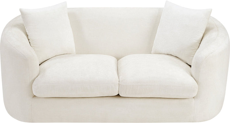 Penelope 66.5" Chenille Fabric Upholstered Upholstered Loveseat in Cream - 44073Cream-L