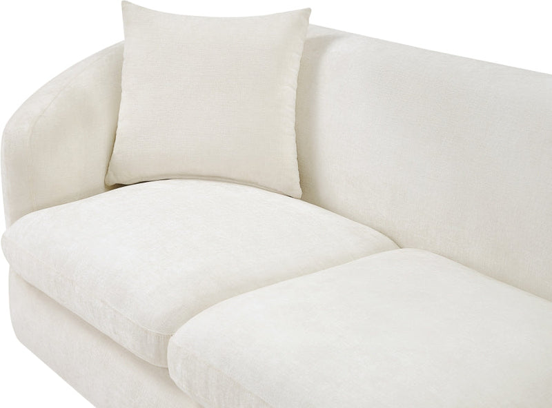 Penelope 66.5" Chenille Fabric Upholstered Upholstered Loveseat in Cream - 44073Cream-L