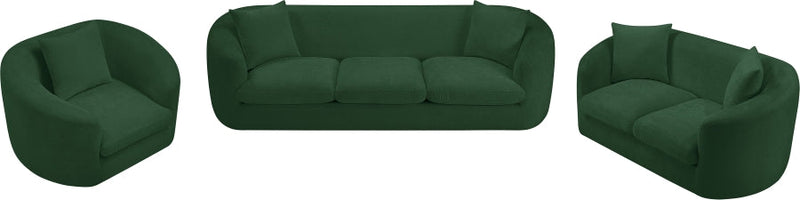 Penelope 66.5" Chenille Fabric Upholstered Upholstered Loveseat in Green - 44073Green-L