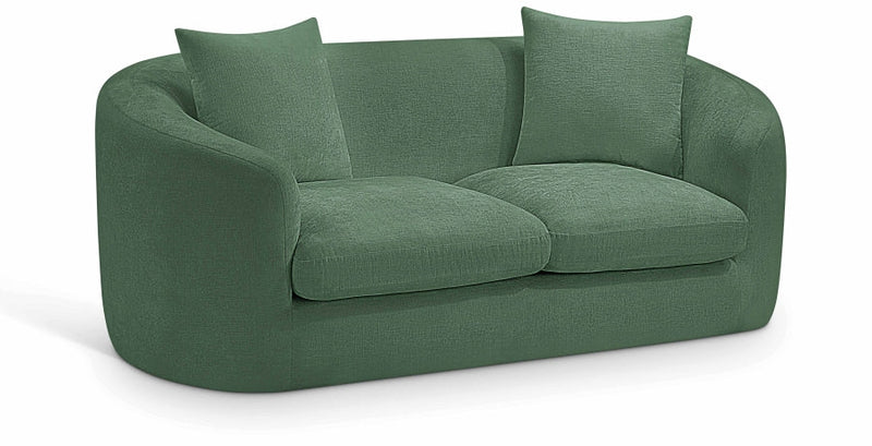 Penelope 66.5" Chenille Fabric Upholstered Upholstered Loveseat in Green - 44073Green-L