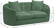 Penelope 66.5" Chenille Fabric Upholstered Upholstered Loveseat in Green - 44073Green-L