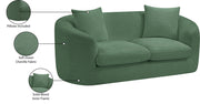 Penelope 66.5" Chenille Fabric Upholstered Upholstered Loveseat in Green - 44073Green-L