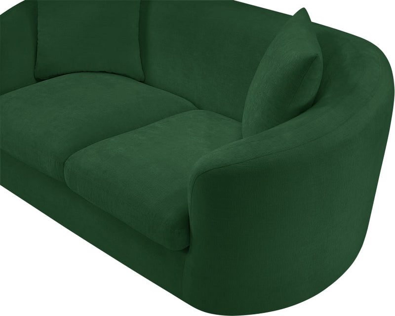 Penelope 66.5" Chenille Fabric Upholstered Upholstered Loveseat in Green - 44073Green-L