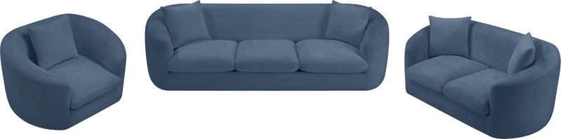 Penelope 66.5" Chenille Fabric Upholstered Upholstered Loveseat in Light Blue - 44073LtBlu-L