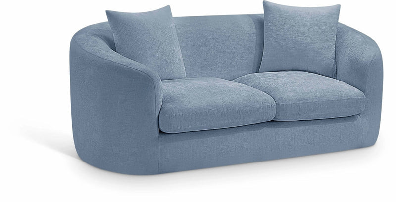 Penelope 66.5" Chenille Fabric Upholstered Upholstered Loveseat in Light Blue - 44073LtBlu-L
